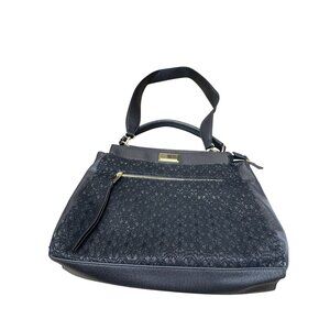 Juicy Couture Wms Black Gold Pebbled faux leather Shoulder Handbag SKU 9729